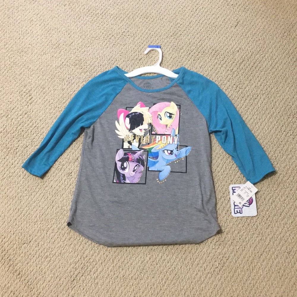New My little pony girl 3/4 quarter sleeve tee